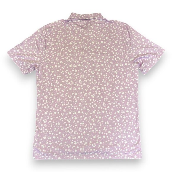 Bermies Men's Lavender Floral Pattern Polo Size Medium - Picture 4 of 5
